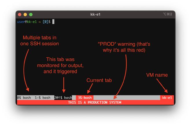 an example of gnu screen running